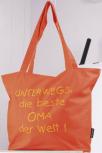 Umhängetasche mit Einstickung - orange - Beste Oma der Welt - 08976 - Einkaufstasche Bag