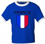 T-Shirt mit Print Flagge Fahne France Frankreich 73351 royalblau Gr. S-2XL