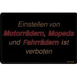 Verbotsschild - EINSTELLEN VON ... VERBOTEN -  Gr. 25,5 x 17 cm - 308465