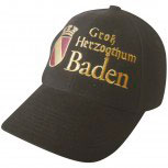 Baumwollcappy - Cap mit gr. stylischer Bestickung - Großherzogthum Baden - 68943 - schwarz - Baumwollcap Baseballcap Schirmmütze Hut