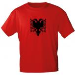 T-Shirt mit Print - Wappen ALBANIEN - 76307 rot Gr. S-XXL