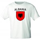 Kinder-T-Shirt mit Print - Wappen Fahne Flagge Albania Albanien - 76008 weiß Gr. 86-164