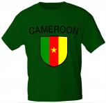 T-Shirt mit Print - Fahne Flagge Cameroon Kamerun - 76376 dunkelgrün Gr. XL