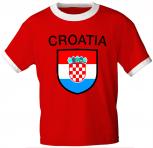 T-Shirt mit Print - Fahne Flagge Croatia Kroatien 76387 rot Gr. S-3XL