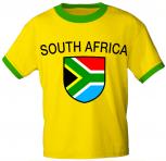 T-Shirt mit Print - Wappen Flagge Fahne South Africa - Südafrika - 76437 gelb Gr. XXL