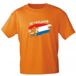 T-Shirt mit Print - wehende Fahne Niederlande - 76439 Gr. S-2XL