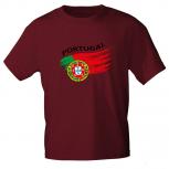 T-Shirt mit Print - wehende Fahne Portugal - 76440 Bordeaux Gr. S-2XL