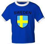 T-Shirt mit Print - Fahne Flagge Wappen Sweden Sweden - 76462 royalblau Gr. M