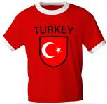 T-Shirt mit Print - Fahne Wappen Flagge Turkey Türkei - 76464 rot Gr. S