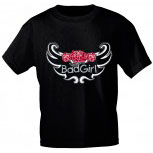 Kinder T-Shirt mit Aufdruck - BAD GIRL - 06932 - schwarz - Gr. 86-164