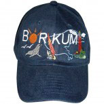 Baseballcap mit Einstickung - Urlaub Freizeit - Borkum - 68870 schwarz