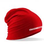 Longbeanie Slouch-Beanie Sommerbeanie mit Textildruck - STRASSENMEISTER - SB55001 rot
