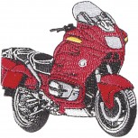 Aufnäher -Rotes Motorrad - 04230 - Gr. ca. 7,5 x 8,5cm