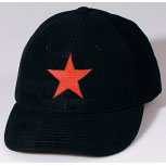 Baseballcap mit Einstickung - roter Stern - 69599 schwarz