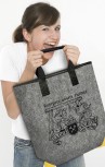 Filztasche mit Stickerei - Heimat Motiv RUHRPOTT - 26127 - Umhängetasche Shopper Bag