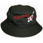 Sommerhut Hut Fischermütze mit Einstickung - Koi Kohaku - KO650 schwarz