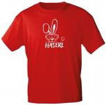 T-Shirt mit Print - Ski Haserl - 85215 Rot Gr. S - 2XL