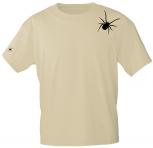 T-Shirt mit Print Textildruck - SPINNE SPIDER - 85231 Beige Gr. S-2XL