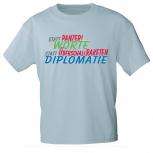T-Shirt mit Print - Statt Panzer WORTE Statt Überschallraketen DIPLOMATIE - 85241 hellblau Gr. S-2XL