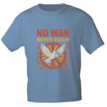T-Shirt mit Print - NO WAR NEVER AGAIN Friedenstaube - 85248 Rauchblau Denim Gr. S-2XL