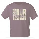 T-Shirt mit Print - PROBLEME GIBT ES NICHT NUR LÖSUNGEN - 85252 Rauchrosa Gr. S-2XL