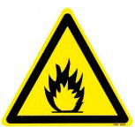 Warnschild dreieckig - FEUERGEFÄHRLICHE STOFFE - 308802 - Schenkellänge 22cm