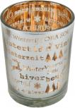Teelichtglas Winterzeit kupferfarben Gr. ca. 6,8 x 5,6 cm 39798