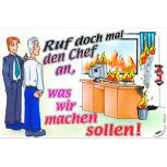 Schmunzelschild - Ruf doch mal den Chef an ... - 309204 - Gr. 30 x 20 cm - Arbeit Büro