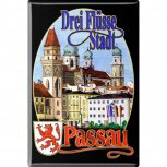 Kühlschrankmagnet - Drei-Flüsse-Stadt Passau - Gr. ca. 8 x 5,5 cm - 38761 - Küchenmagnet