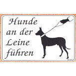 Hinweisschild - Hunde an der Leine führen - 308671 - 40cm x 24cm