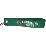 Filz-Schlüsselanhänger mit Stick I love Kaninchenzucht Gr. ca. 17x3cm 14369 grün