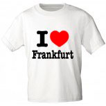 Kinder T-Shirt - I love FRANKFURT - 06939 - weiß - Gr. 86-164