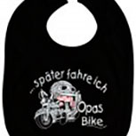 Baby-Lätzchen - Druckmotiv - Opas Bike - 07003 - schwarz