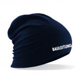 Longbeanie Slouch-Beanie Sommerbeanie mit Textildruck - BAULEITUNG - SB55002