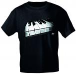T-Shirt unisex mit Print - Keys Klaviertasten - 10738 schwarz - von ROCK YOU MUSIC SHIRTS - Gr. S,M,XL,XXL