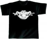T-Shirt unisex mit Print - Drum Kroko - von ROCK YOU MUSIC SHIRTS - 10405 schwarz - Gr. L