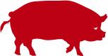 Aufkleber Applikation - Schwein - AP0439 - rot / 12cm