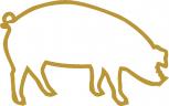 Aufkleber Applikation - Schwein - AP0467 - gold / 40cm