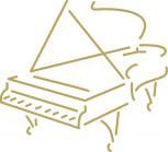 Aufkleber Applikation - Klavier - AP0665 - gold / 30cm