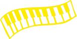 Aufkleber Applikation - Klaviertasten - Pianotasten - Keyboardtasten - AP0666 - gelb / 40cm