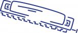 Aufkleber Applikation - Mundharmonika - AP0668 - blau / 40cm