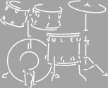Aufkleber Applikation - Schlagzeug - Drumkit - AP0671 - weiß / 40cm