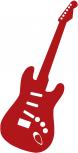 Aufkleber Applikation - Gitarre - E-Gitarre - AP0673 - rot / 15cm