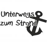 Auto-Aufkleber Wohnwagen Applikation - Unterwegs zum Strand - AP1111 Gr. ca. 60cm x 34cm