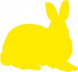 Aufkleber Applikation - Kaninchen - AP1231 - gelb / 40cm