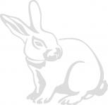 Aufkleber Applikation - Kaninchen - AP1236 - weiß / 40cm