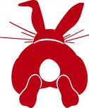 Aufkleber Applikation - Kaninchen - AP1238 - rot / 15cm