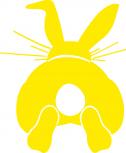 Aufkleber Applikation - Kaninchen - AP1238 - gelb / 40cm