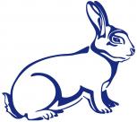 Aufkleber Applikation - Kaninchen - AP1241 - blau / 40cm
