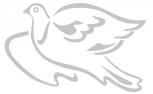 Aufkleber Applikation - Taube - AP1406 - silber / 30cm
